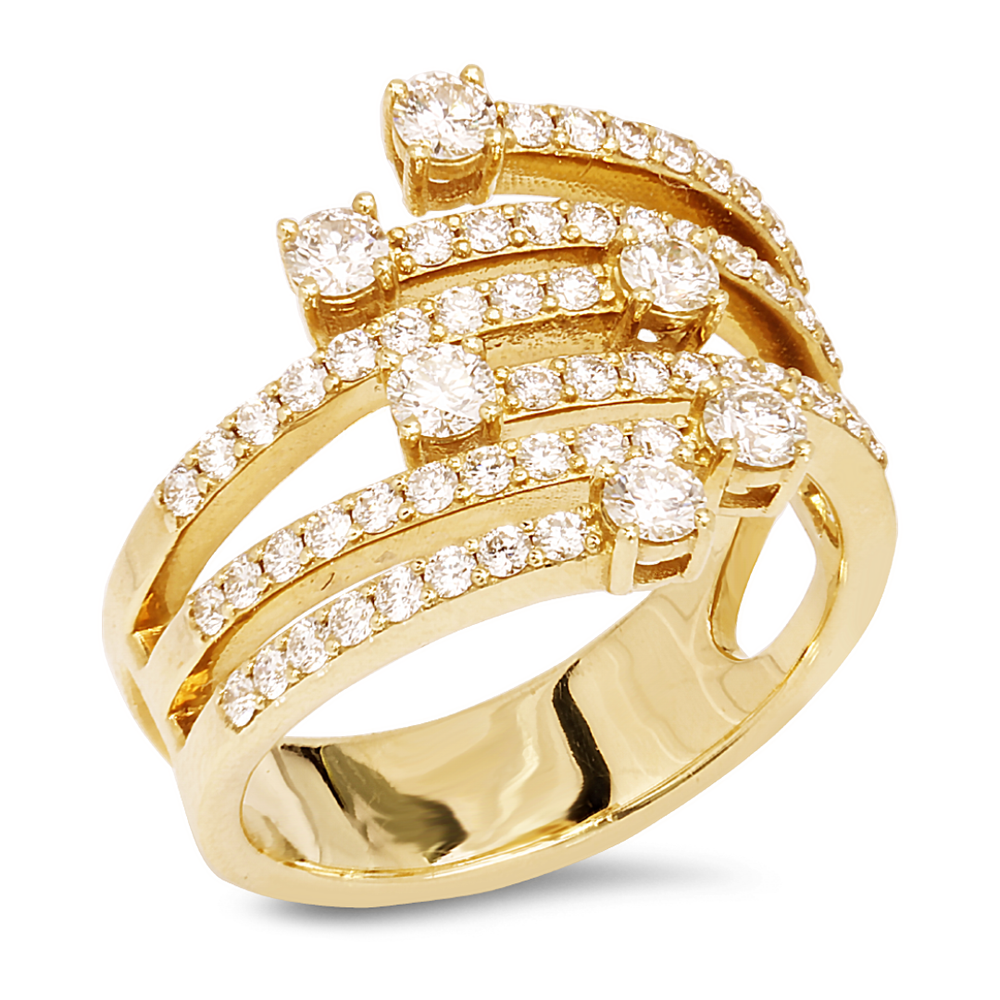 18K yellow gold diamond ring- SKU#: 30318