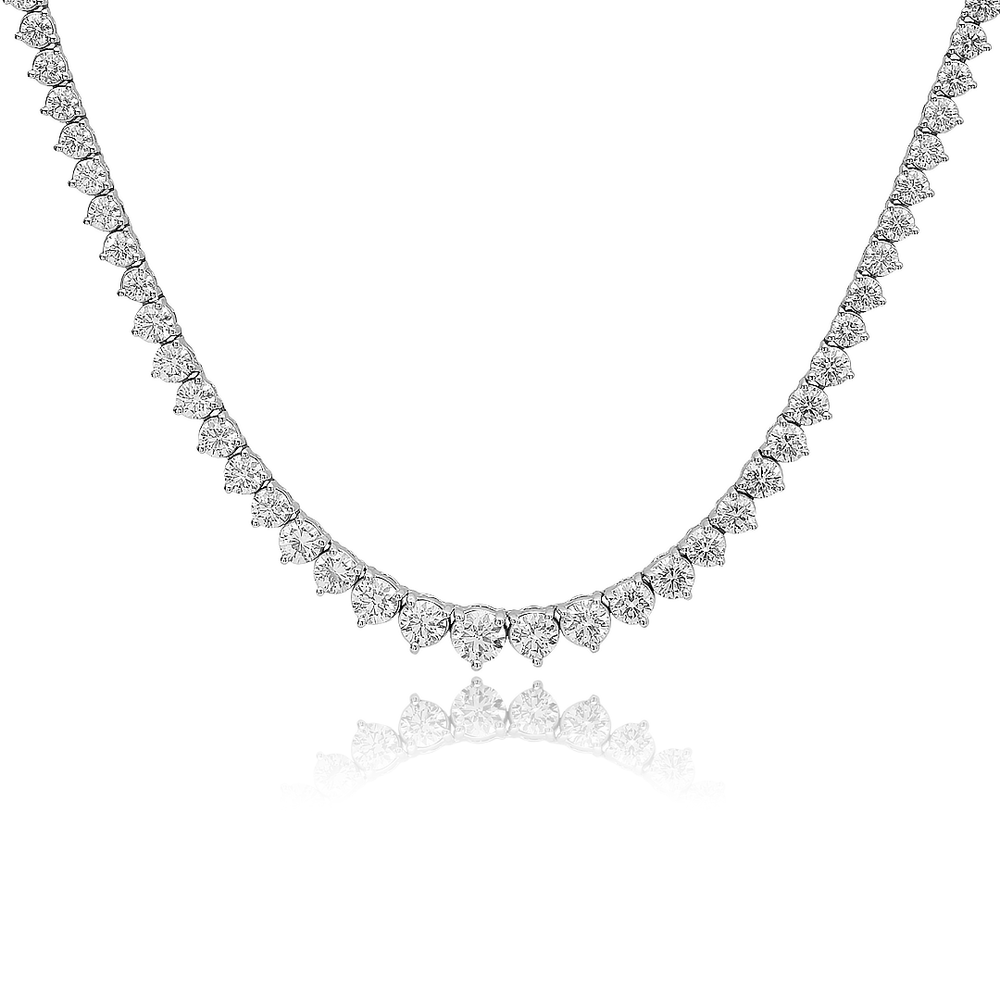 Diamond tennis necklace in 18K gold - SKU#: 31333
