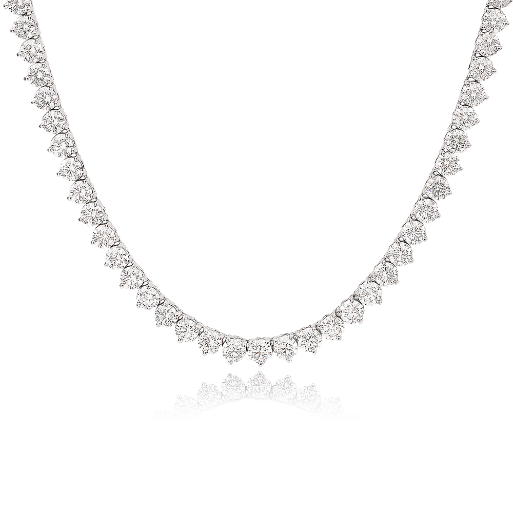 Diamond tennis necklace in 18K gold - SKU#: 31459