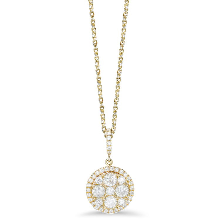 18K yellow gold pendant illusion setting - 31635