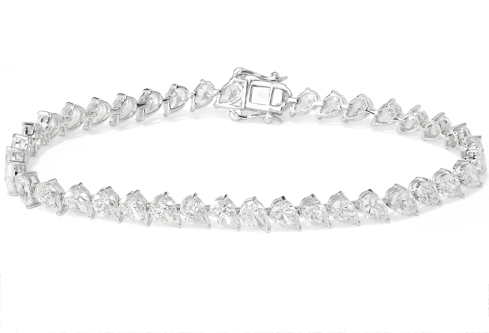 18K white gold diamond tennis bracelet - SKU#: 31963