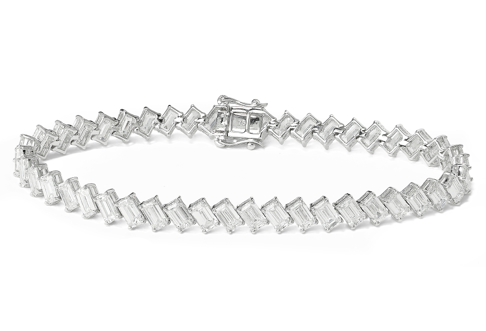 18K white gold diamond tennis bracelet - SKU#: 31964