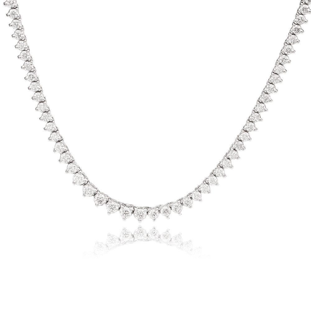 Diamond tennis necklace in 18K gold - SKU#: 31974