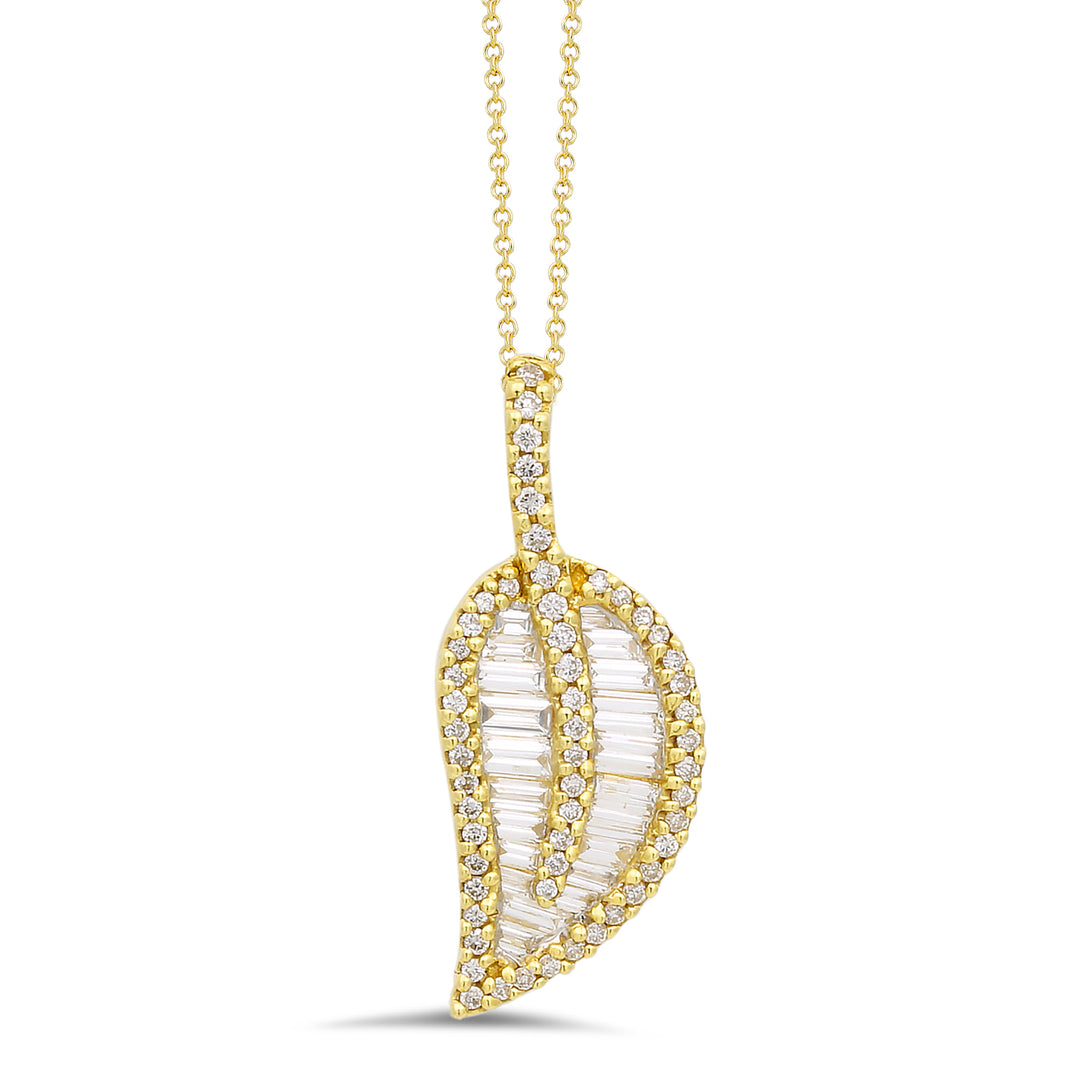 Handcrafted 18K Yellow Gold Leaf Pendant
