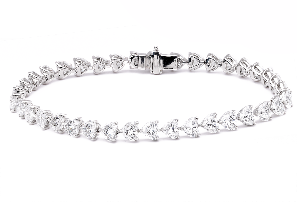 Platinum diamond tennis bracelet - SKU#: 32035
