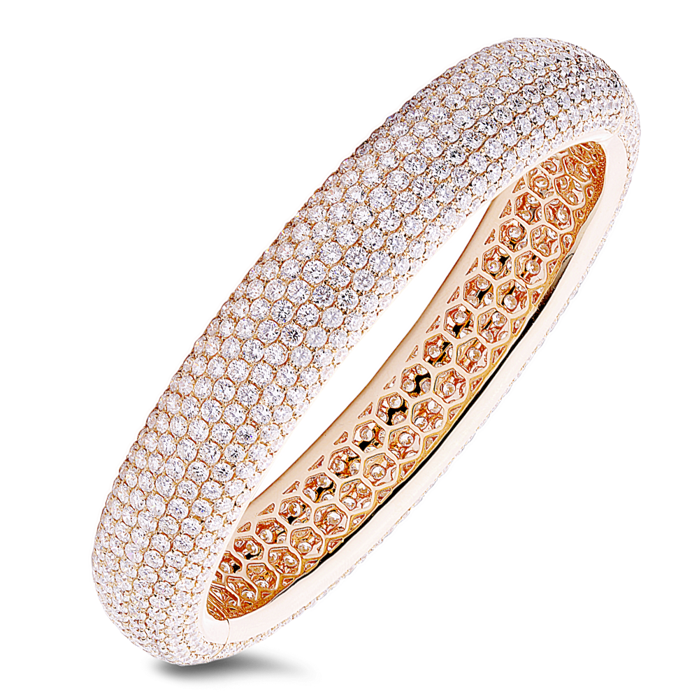18K pave diamond bangle - SKU#: 32214