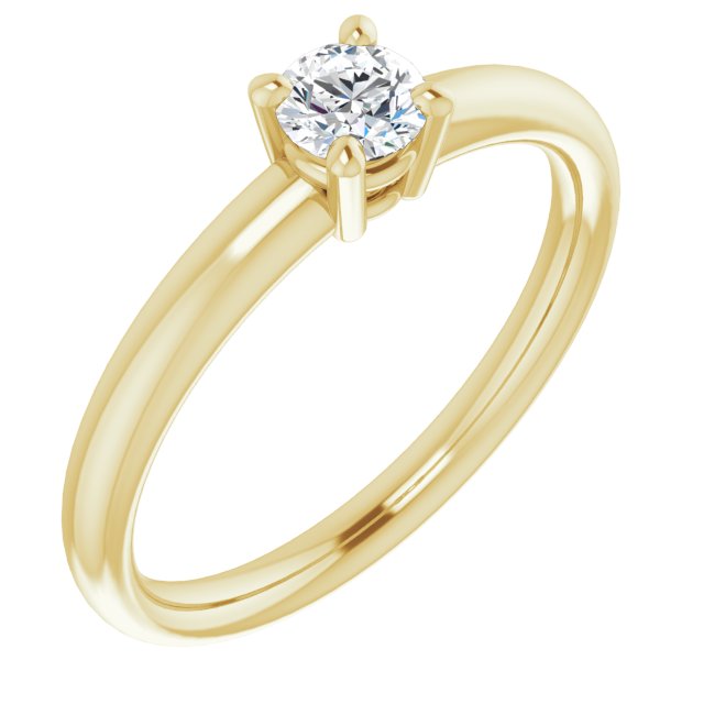 14K Yellow 4.1 mm Round Engagement Ring Mounting