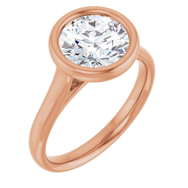 18K Rose 8.2 mm Round Solitaire Engagement Ring Mounting