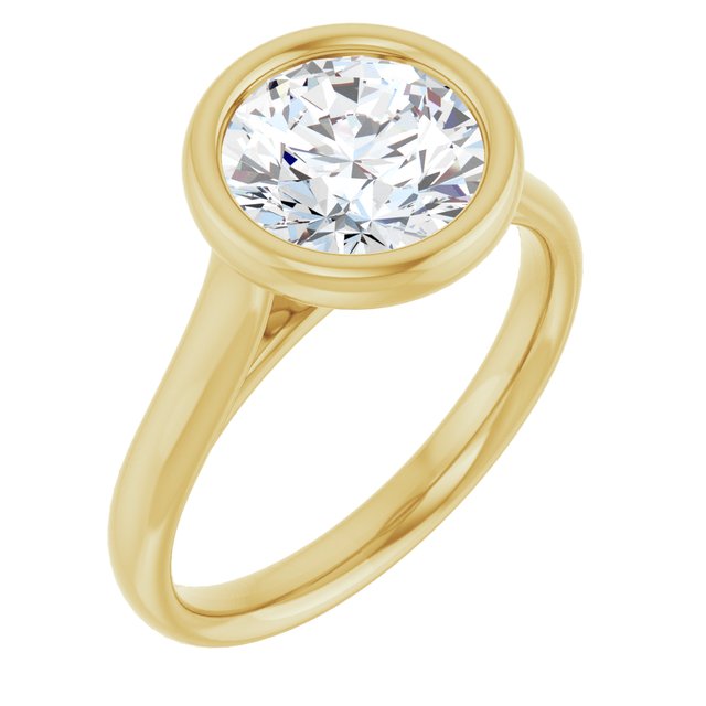 18K Yellow 8.2 mm Round Solitaire Engagement Ring Mounting