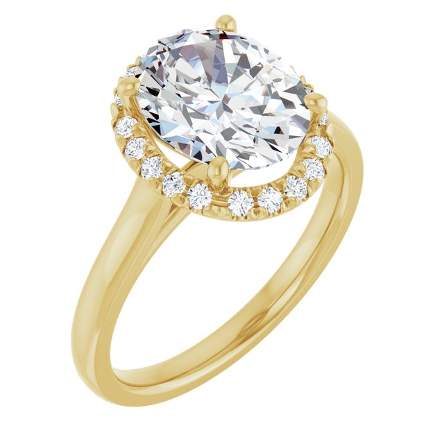 14K Yellow 10 x 8 mm Oval 1/6 CTW Natural Diamond French-Set Engagement Ring
