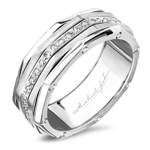 18K white gold men’s diamond eternity band