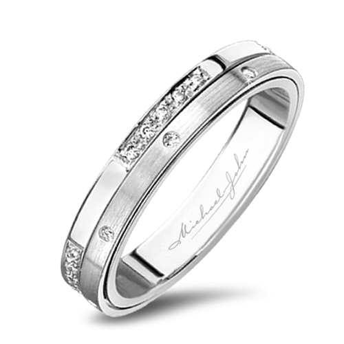 18K white gold men’s diamond eternity band