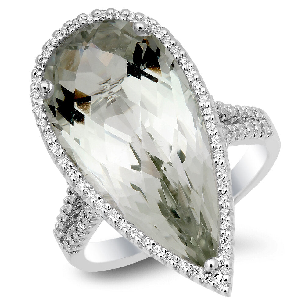 Diamond and amethyst ring in 18K gold - SKU#: 16902