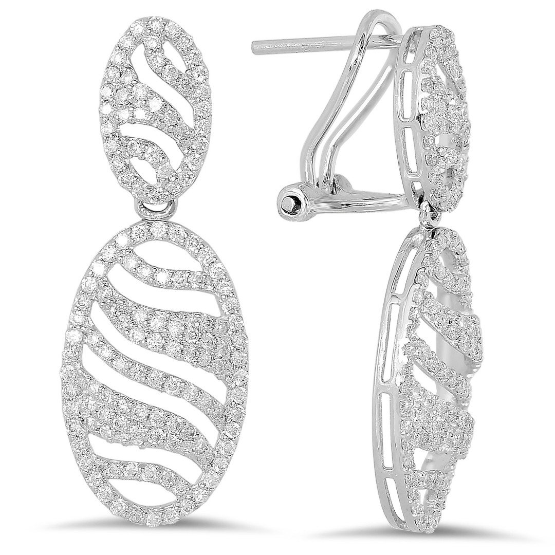 Diamond drop earrings - SKU#: 17636