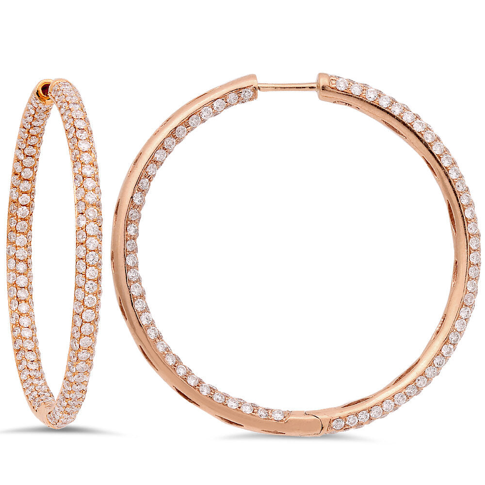 18K rose gold hoop earrings - SKU#: 17136