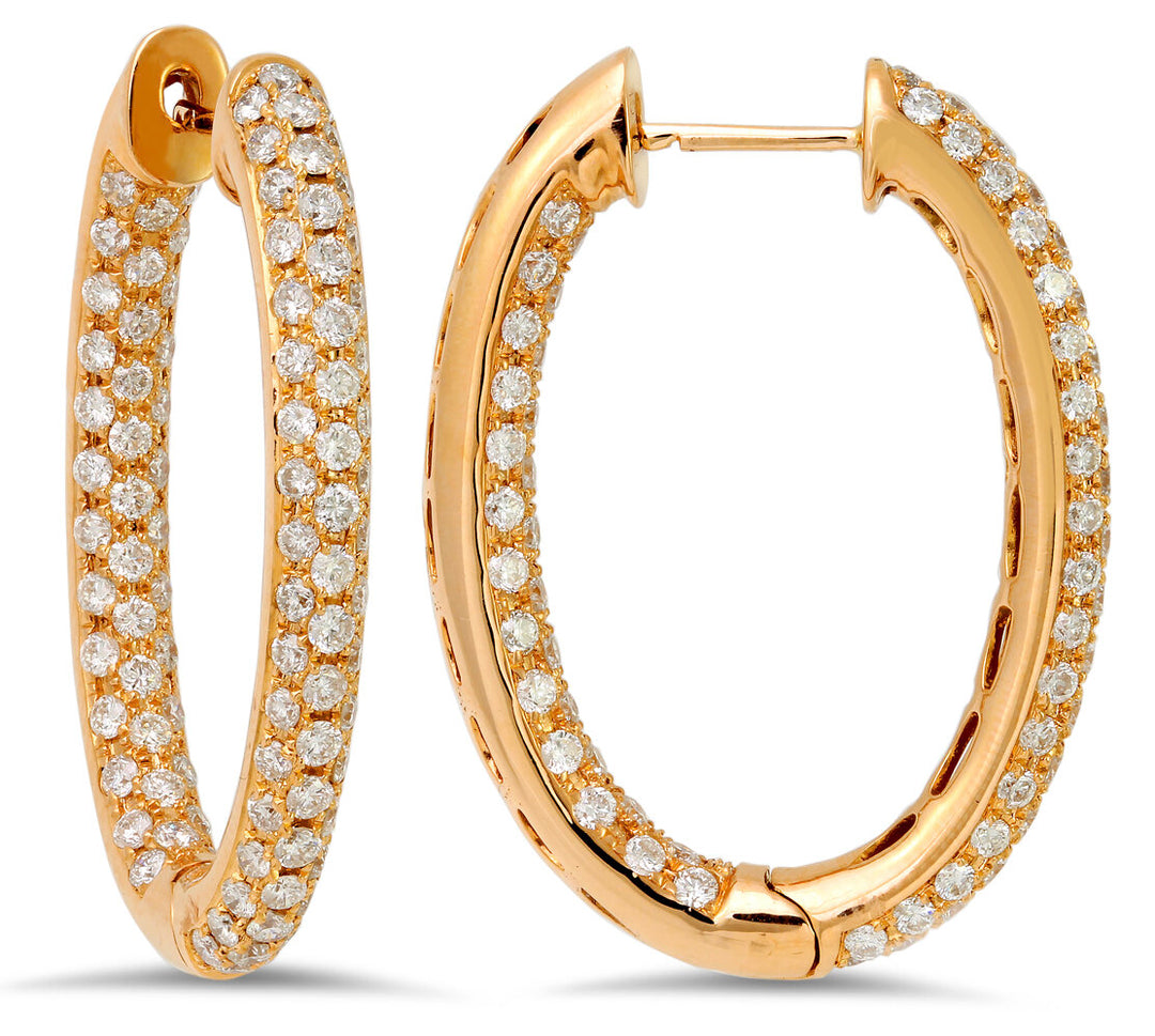 18K rose gold hoop earrings - SKU#: 17137