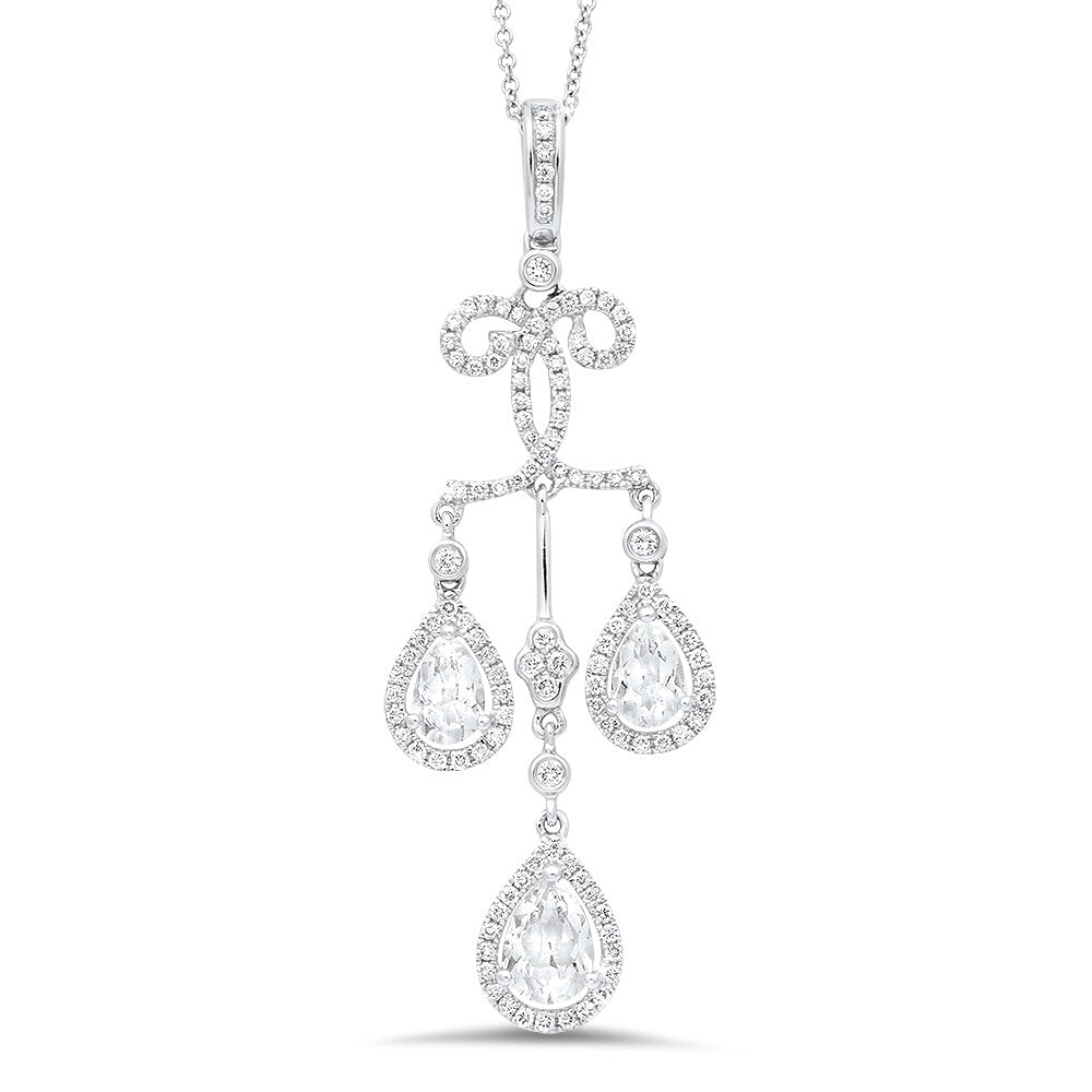 18K white gold diamond cross pendant - SKU#: 19531
