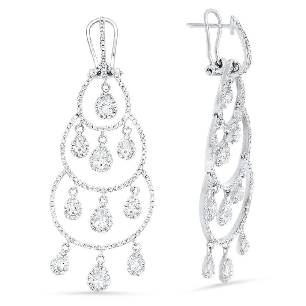 18K white gold diamond earrings - SKU#: 19871
