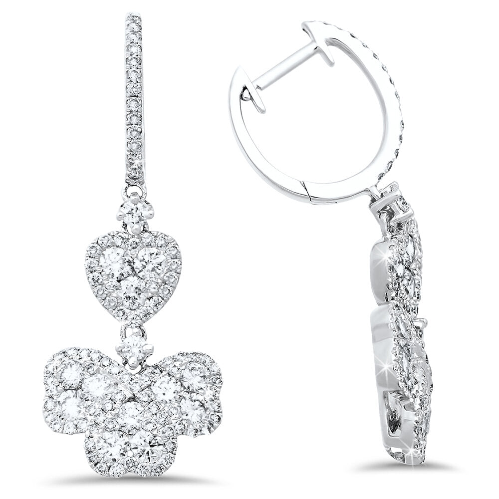 18K white gold diamond earrings - SKU#: 20812