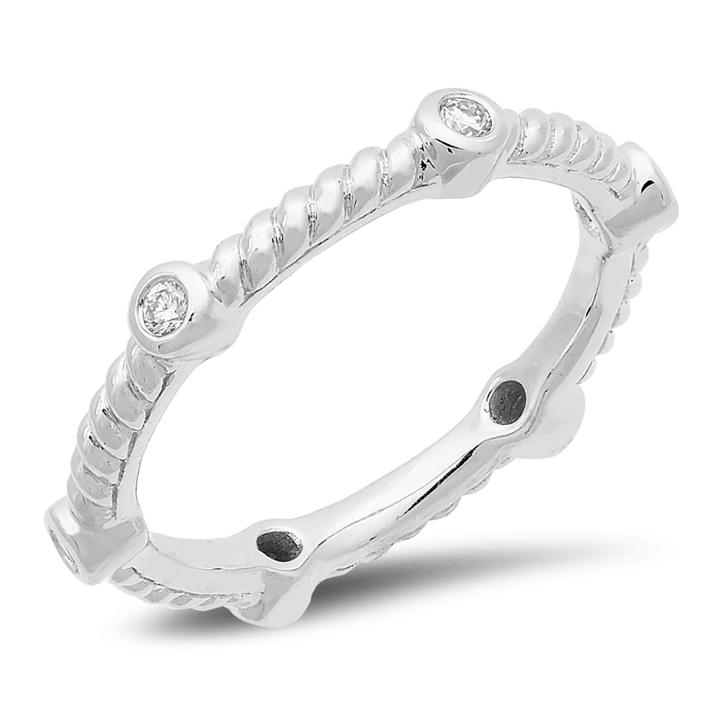 18K white gold diamond band