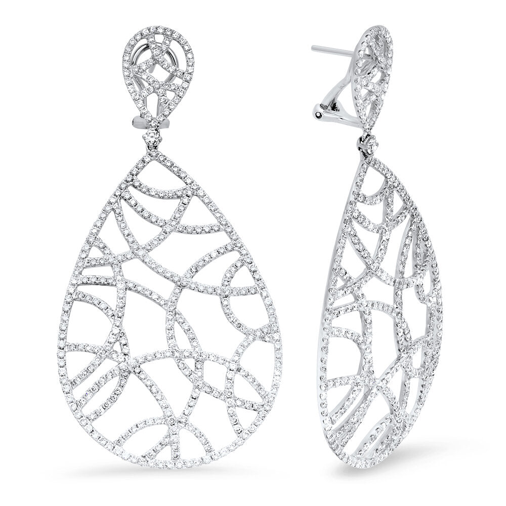 18K white gold diamond earrings - SKU#: 20938
