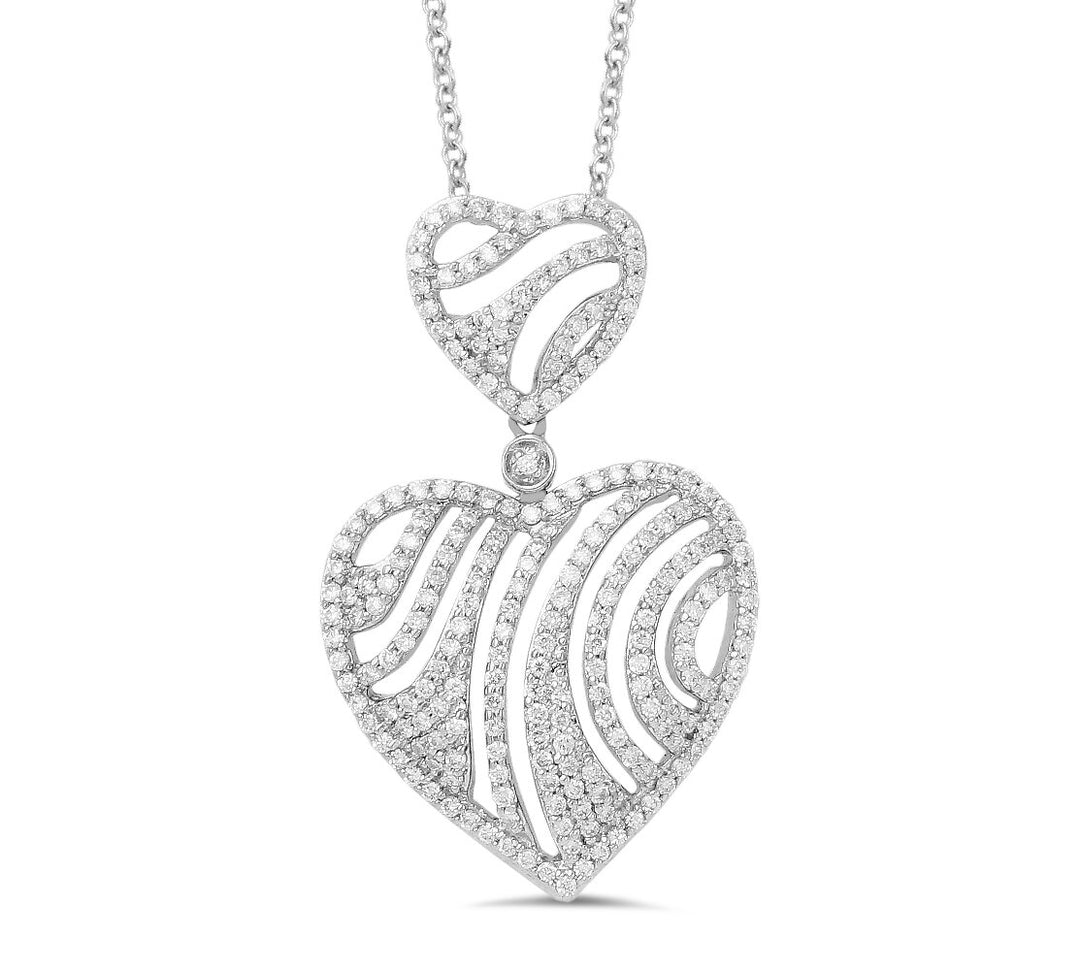 18K white gold diamond pendant - SKU#: 21137