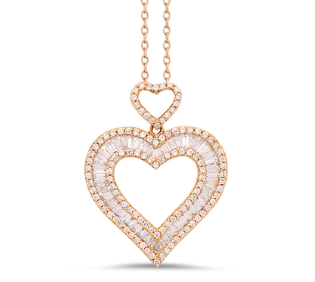 18K rose gold diamond pendant - SKU#: 21141