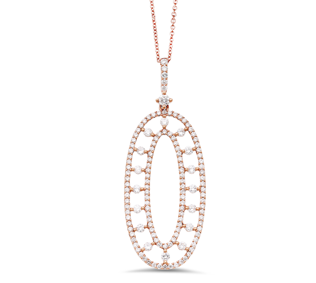 18K yellow gold diamond pendant - SKU#: 21186