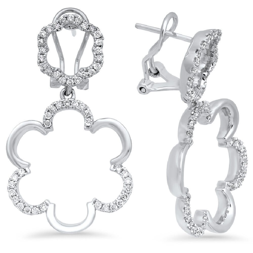 18K white gold diamond earrings - SKU#: 21353