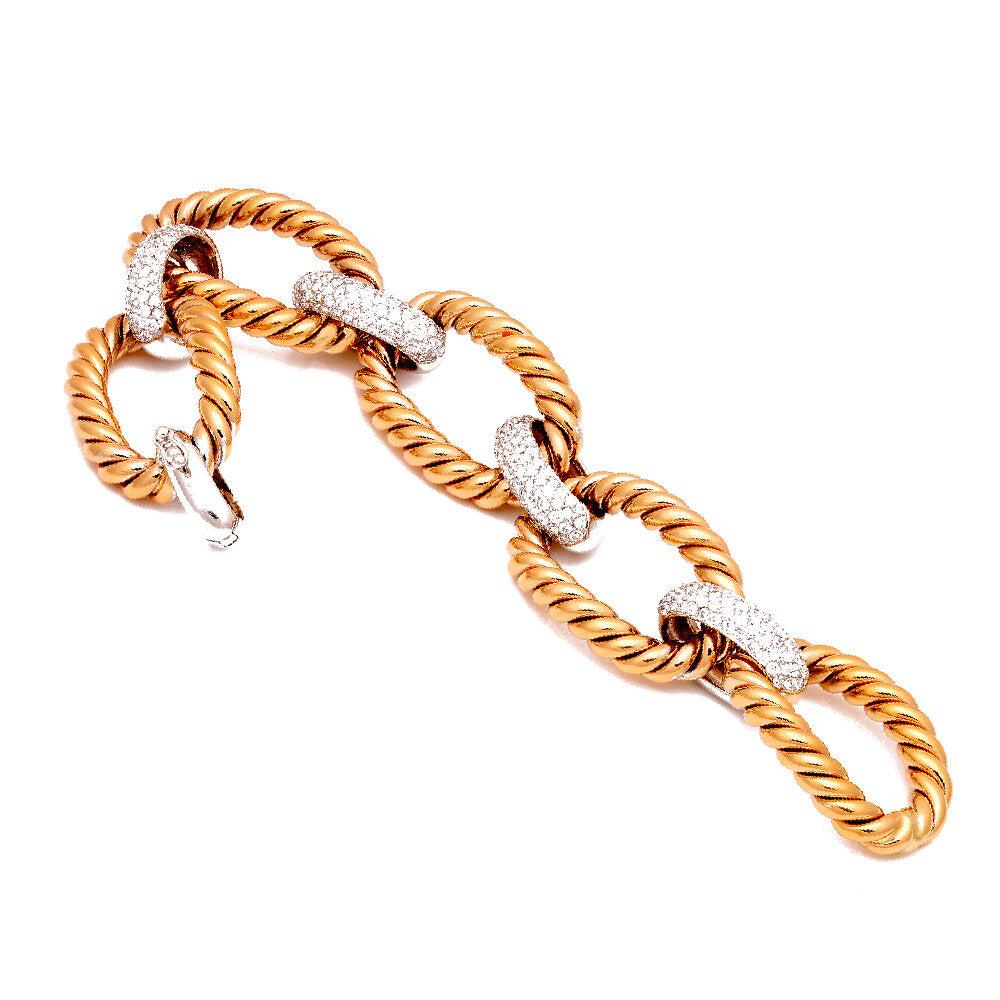 18K rose gold diamond bracelet - SKU#: 21910