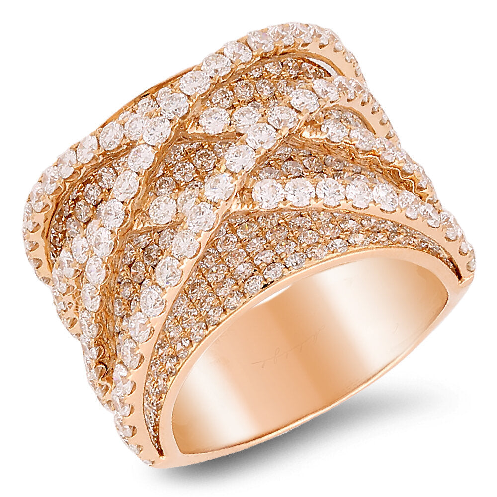 18K rose gold diamond ring - SKU#: 22226