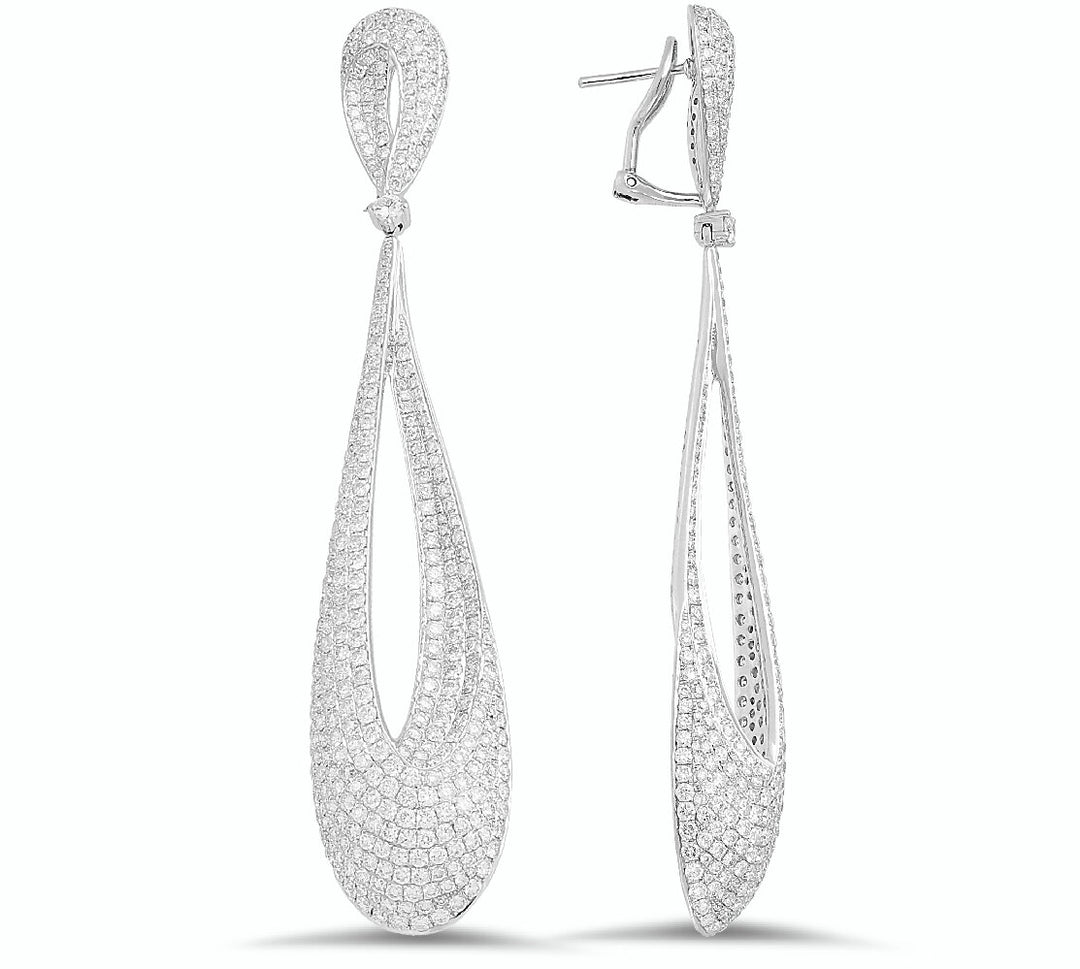 18K white gold diamond earrings - SKU#: 22245