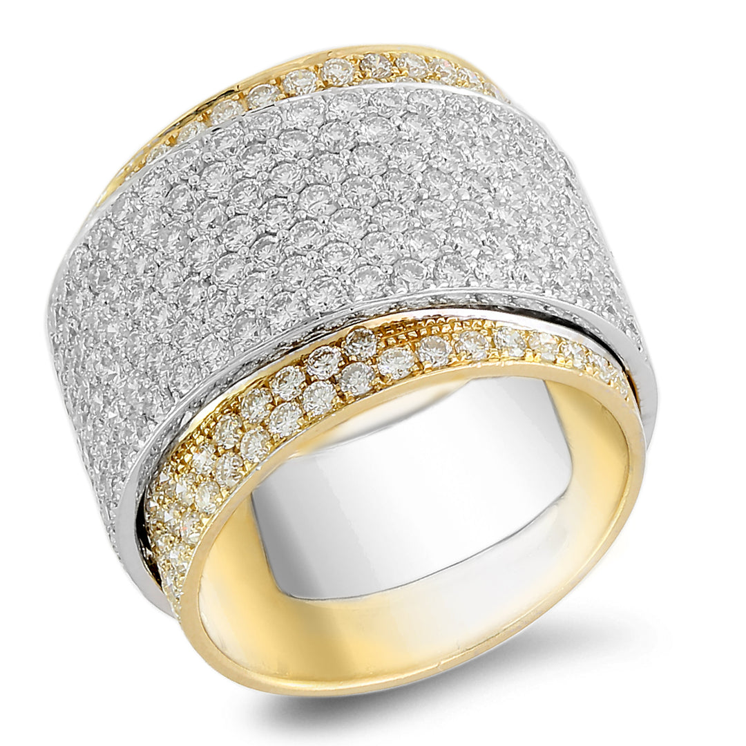 18K yellow gold diamond ring - SKU#: 22369