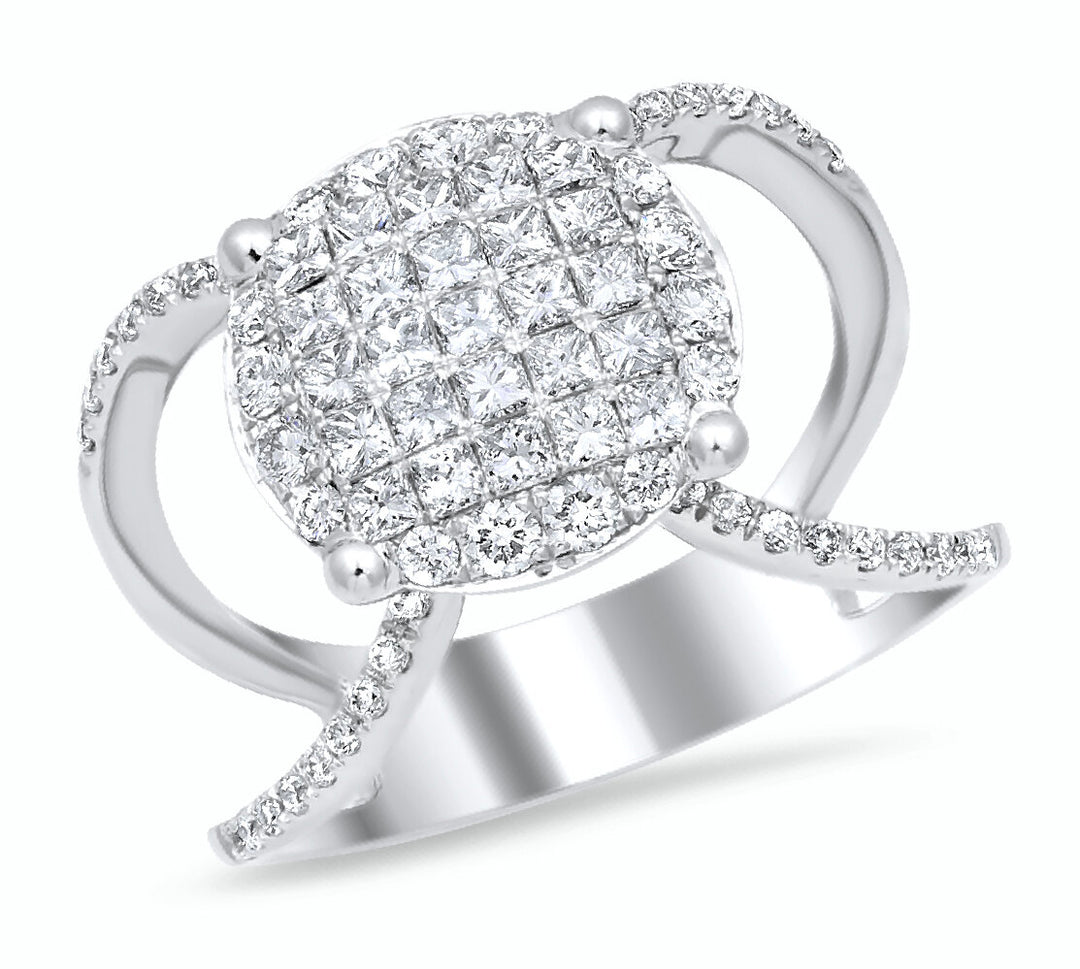 18K white gold diamond ring - SKU#: 22372