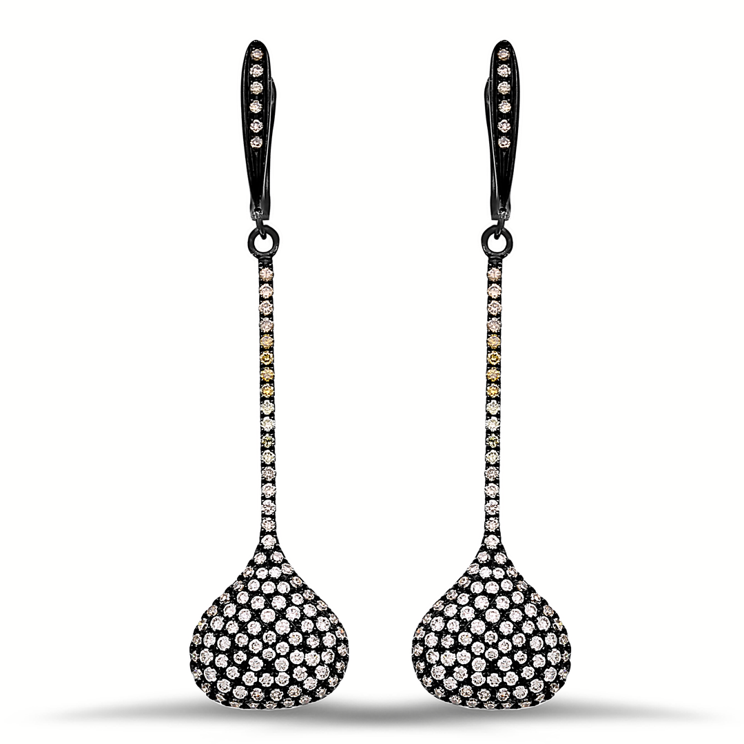 18K gold diamond earrings - SKU#: 22452