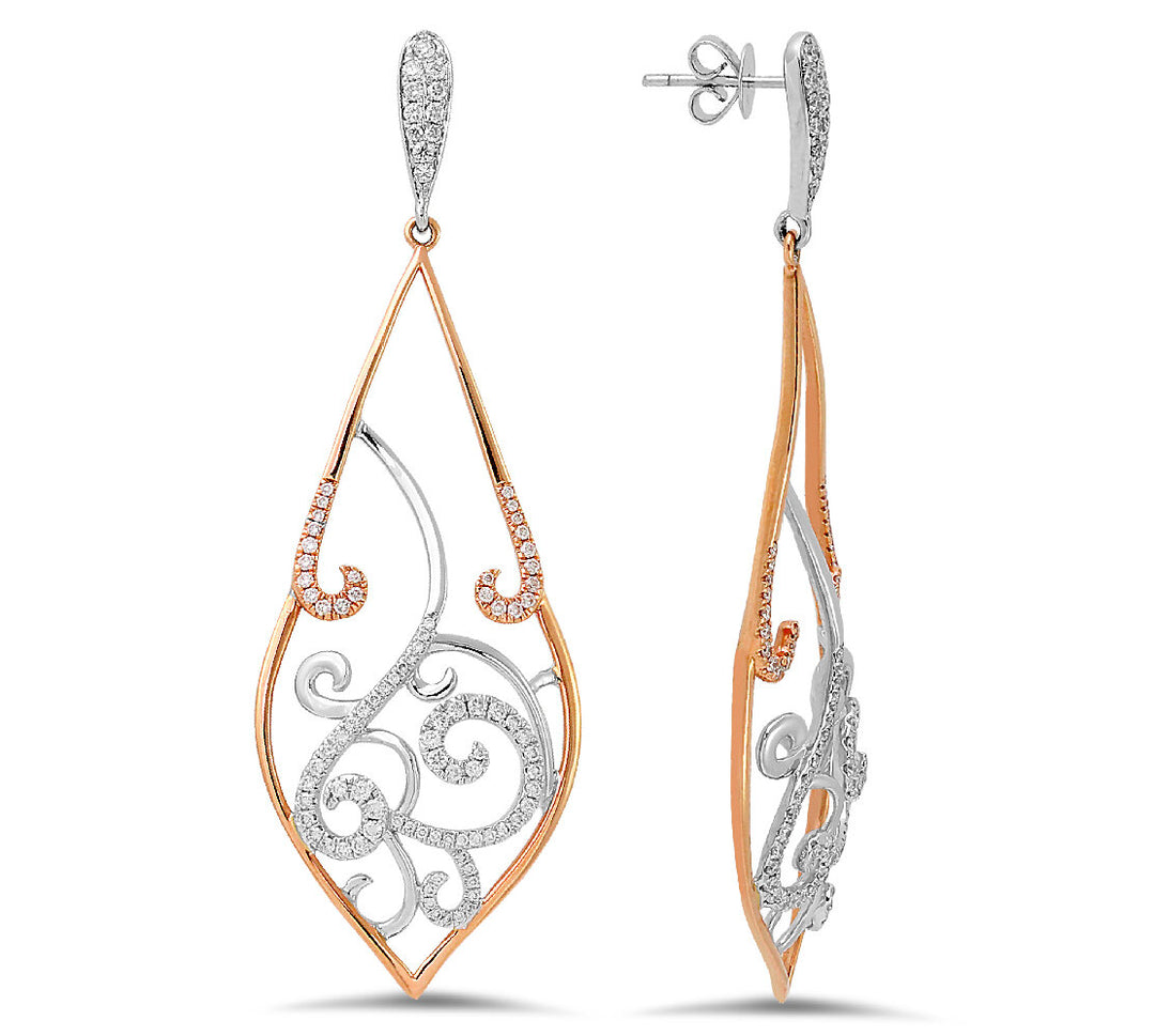 18K two-tone gold and diamond earrings - SKU#: 22579