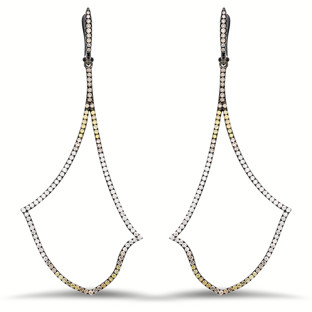 18K gold diamond earrings - SKU#: 22911