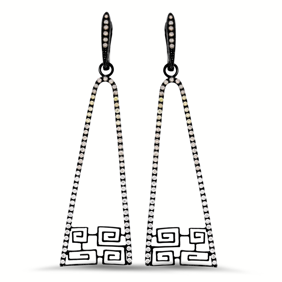 18K gold diamond earrings - SKU#: 22923