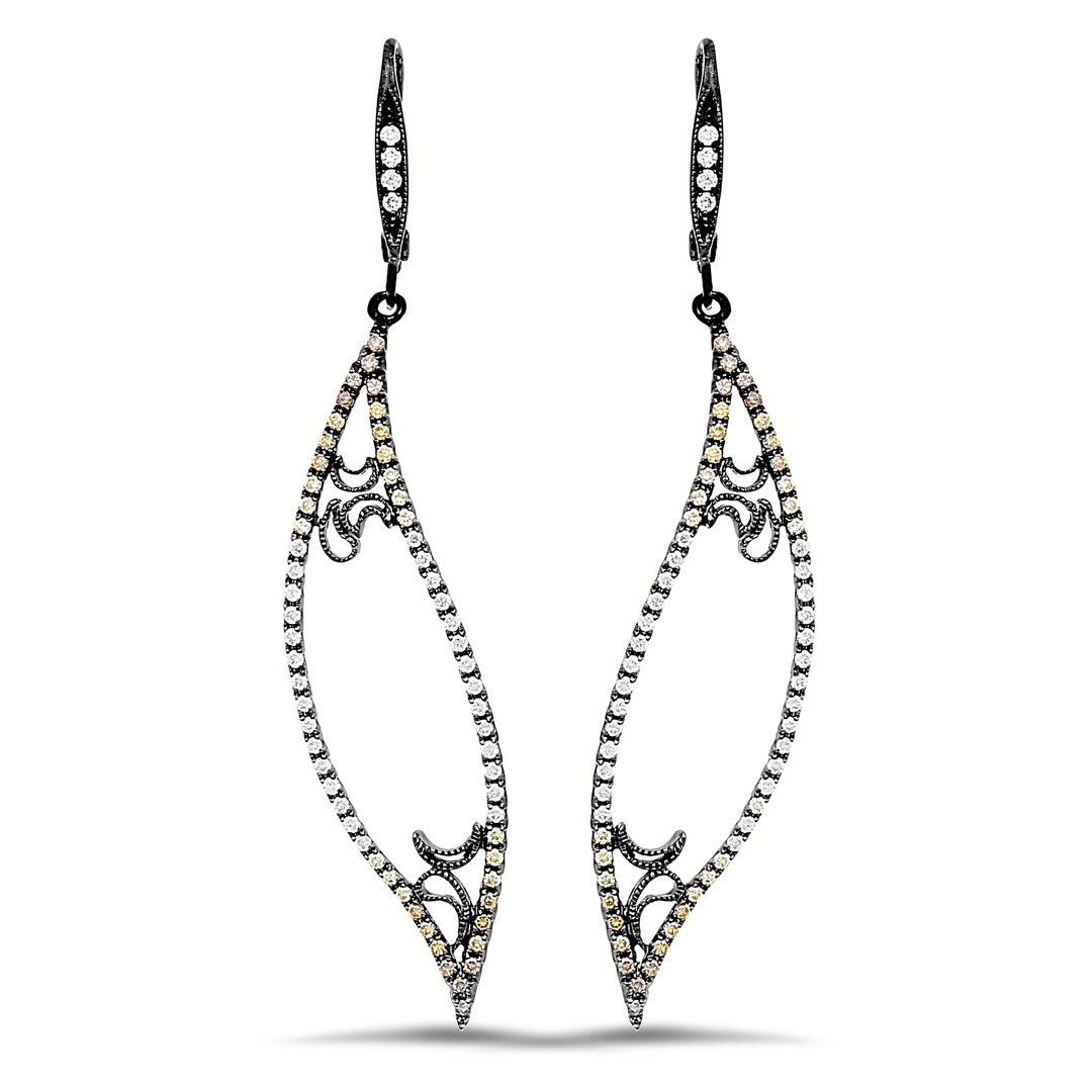 18K gold diamond earrings - SKU#: 22924