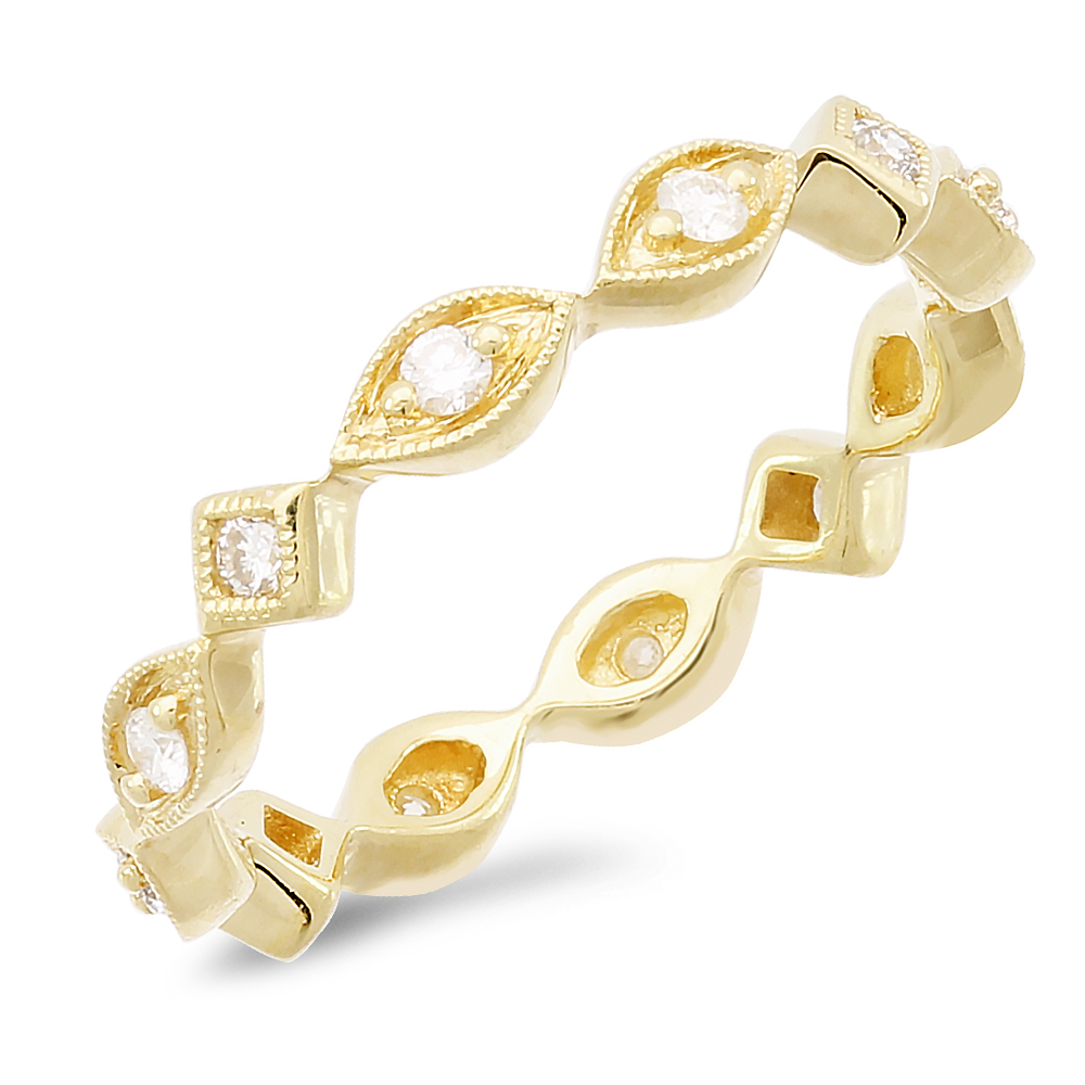 18K yellow gold diamond band