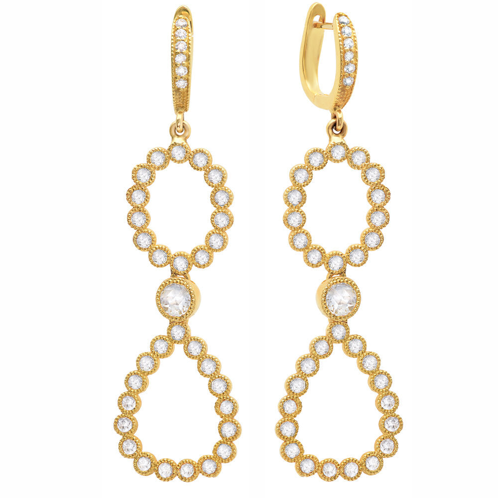 18K yellow gold earrings - SKU#: 23378