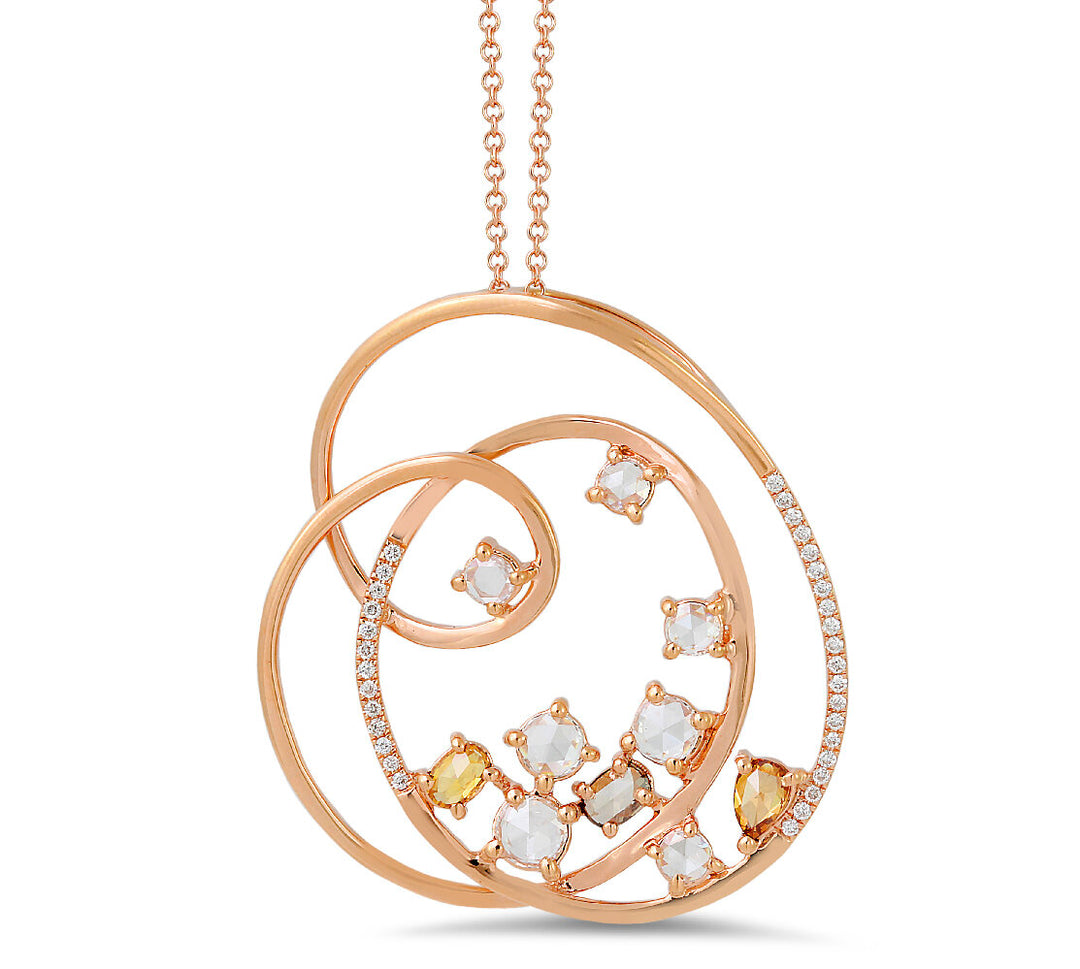 18K rose gold diamond pendant - SKU#: 23401