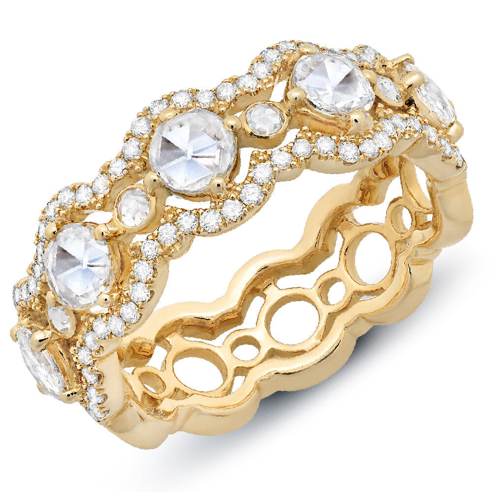 18K yellow gold diamond ring - SKU#: 23408