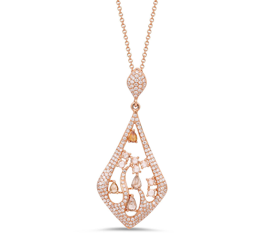 18K rose gold diamond pendant - SKU#: 23431