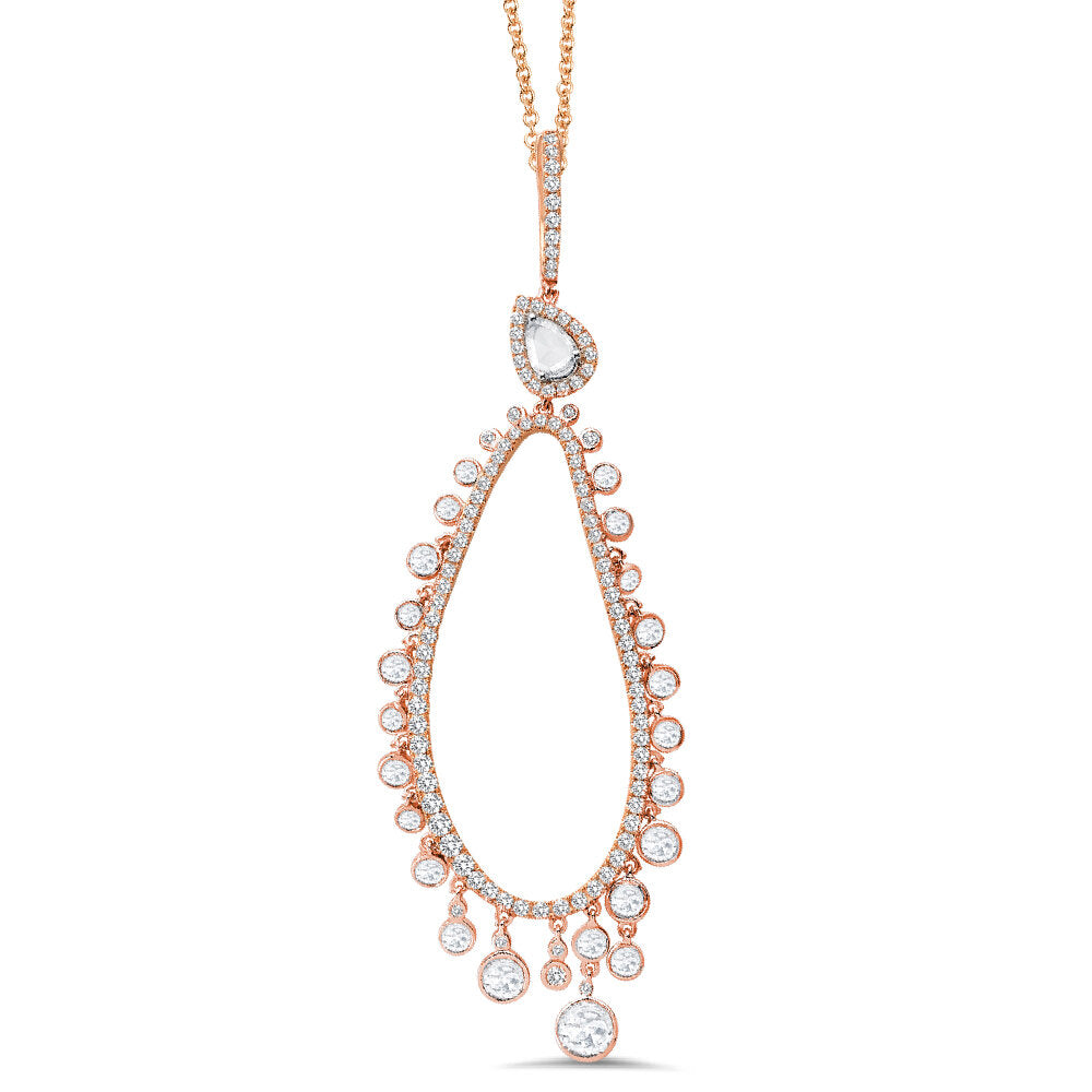 18K rose gold diamond pendant - SKU#: 23441