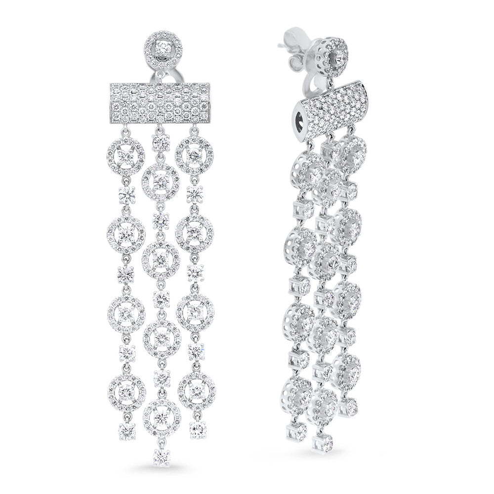 18K white gold diamond earrings - SKU#: 23901