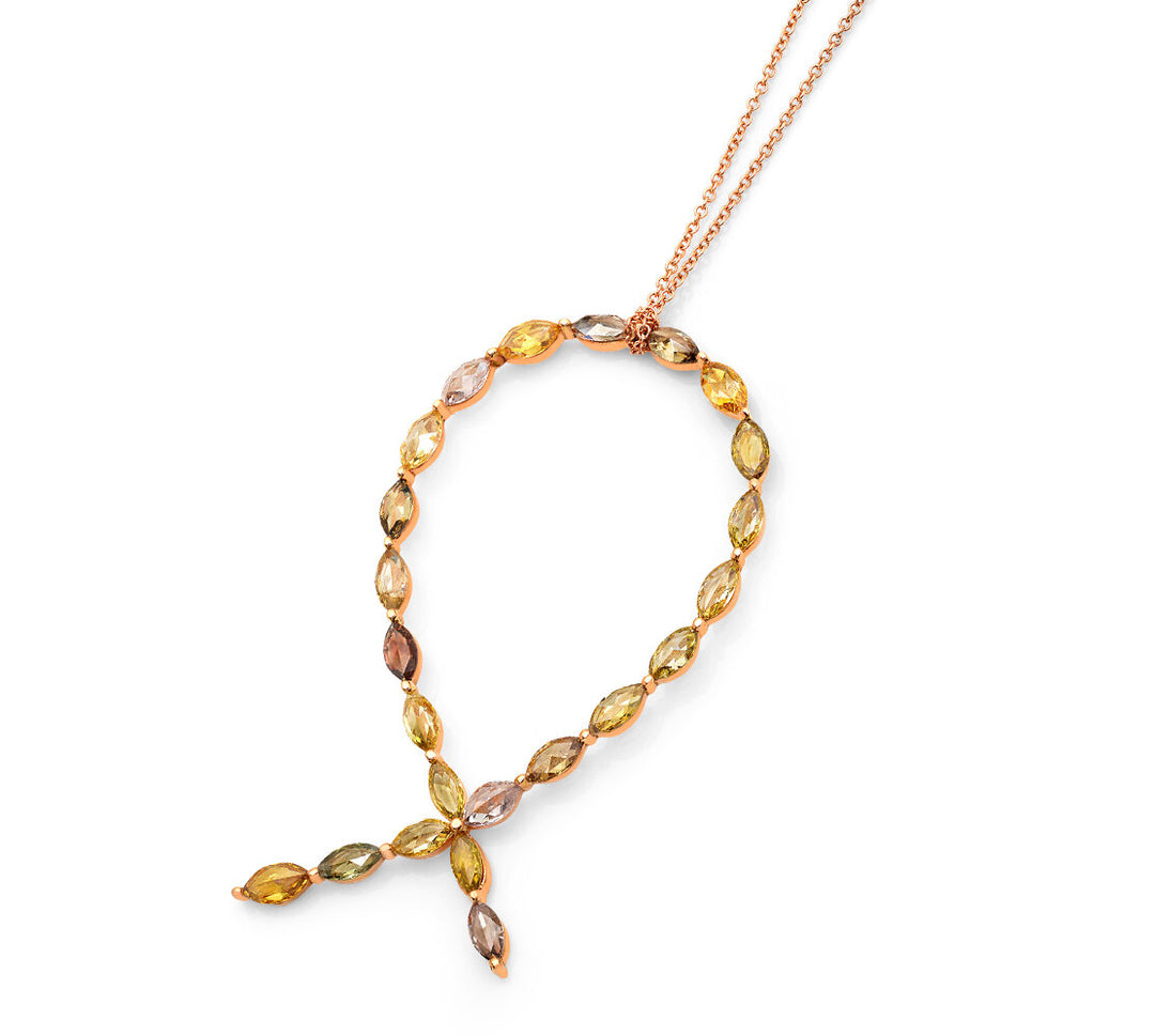 18K rose gold diamond pendant - SKU#: 23952