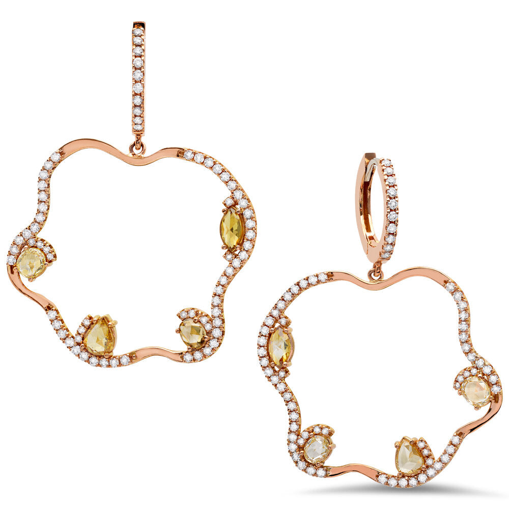 18K rose gold diamond earrings - SKU#: 24108