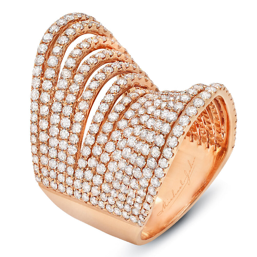 18K rose gold diamond ring - SKU#: 24328