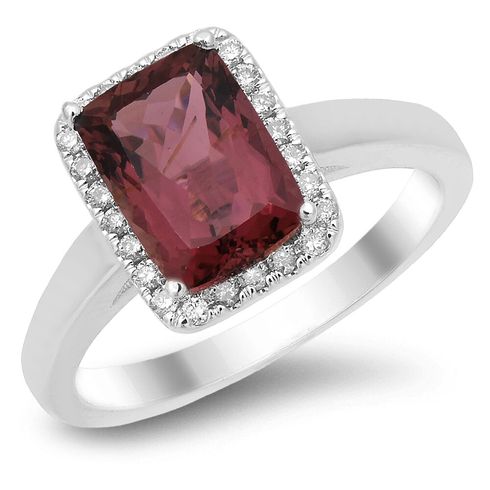 One-of-a-kind 18K gold ring with a unique and stunning tourmaline center stone and sparkling diamonds